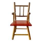Old wooden chair for doll