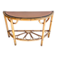 Table console d’appoint en rotin avec miroir rose