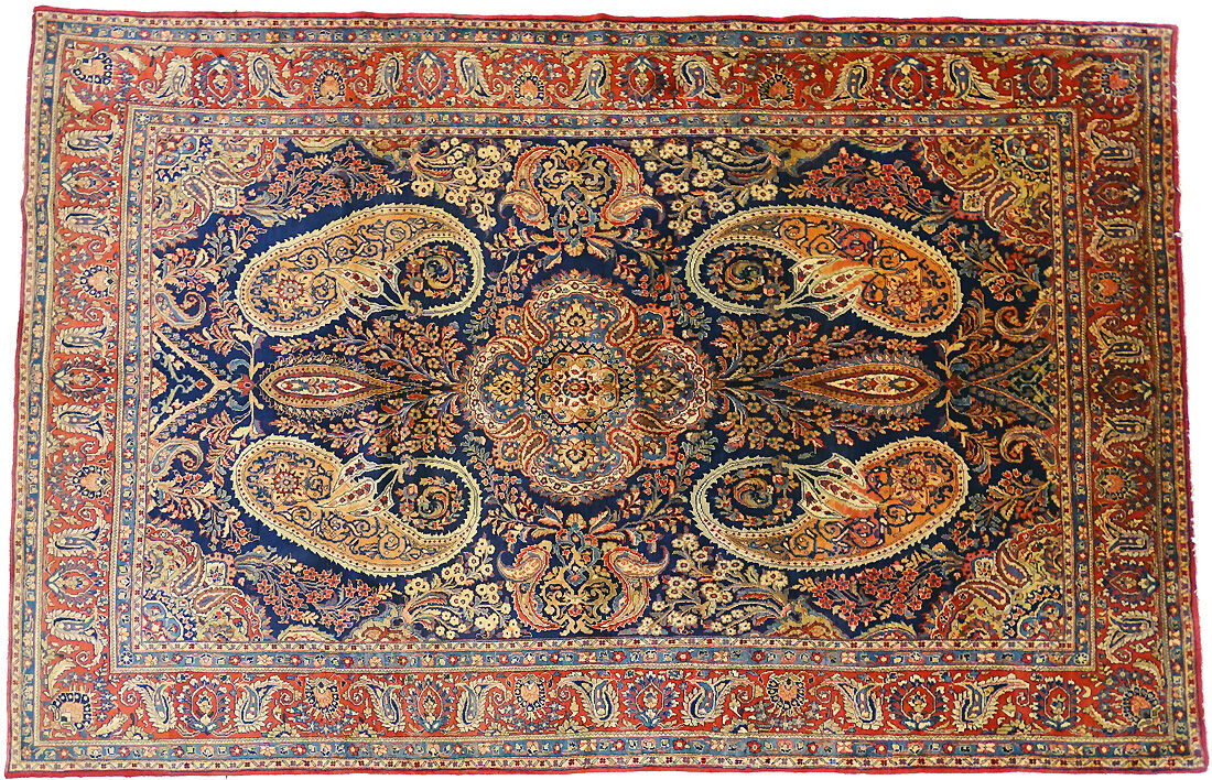 Persian living room carpet entirely handmade "Ghomseh" 330x217cm