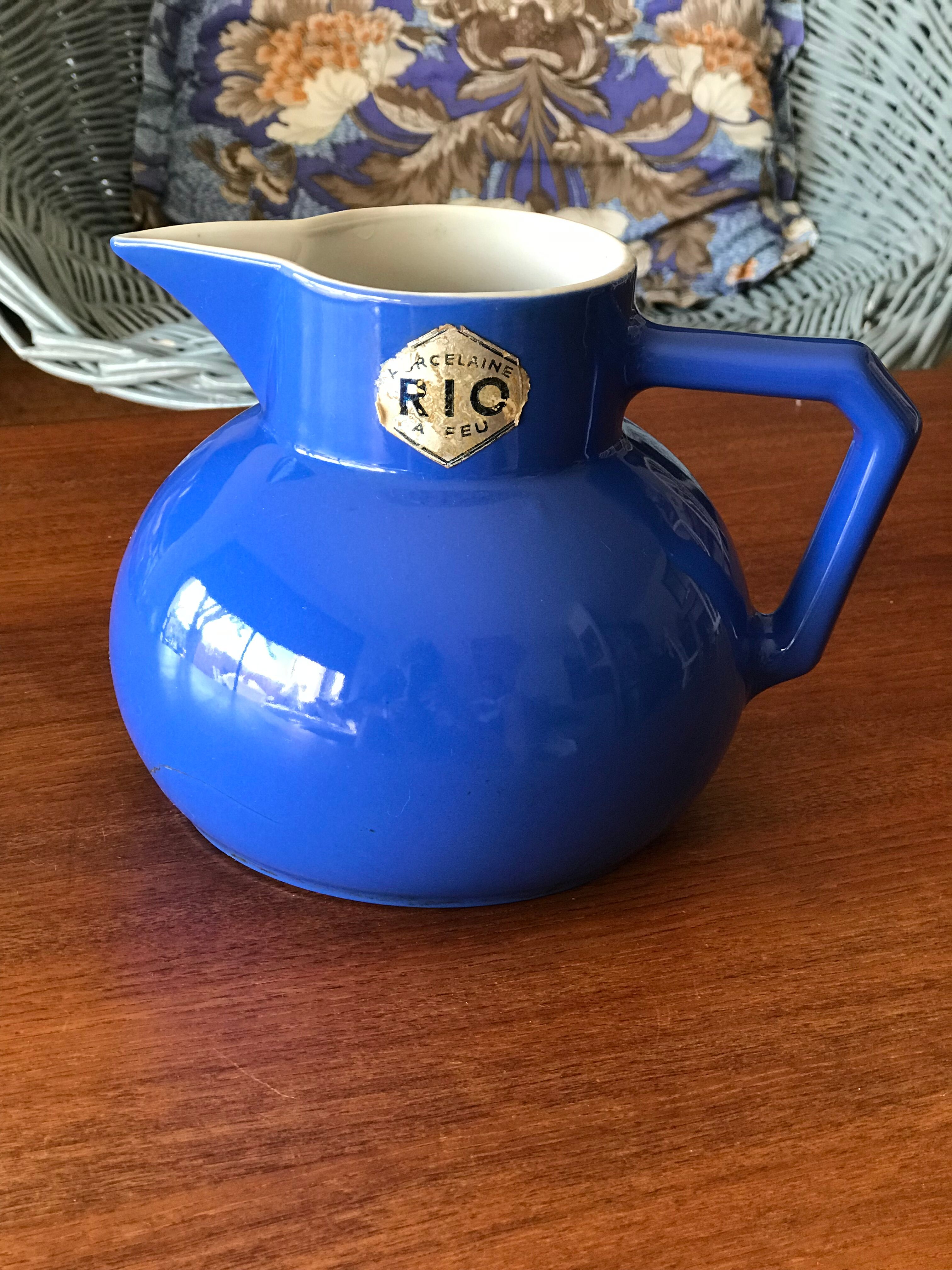 Porcelain blue pitcher