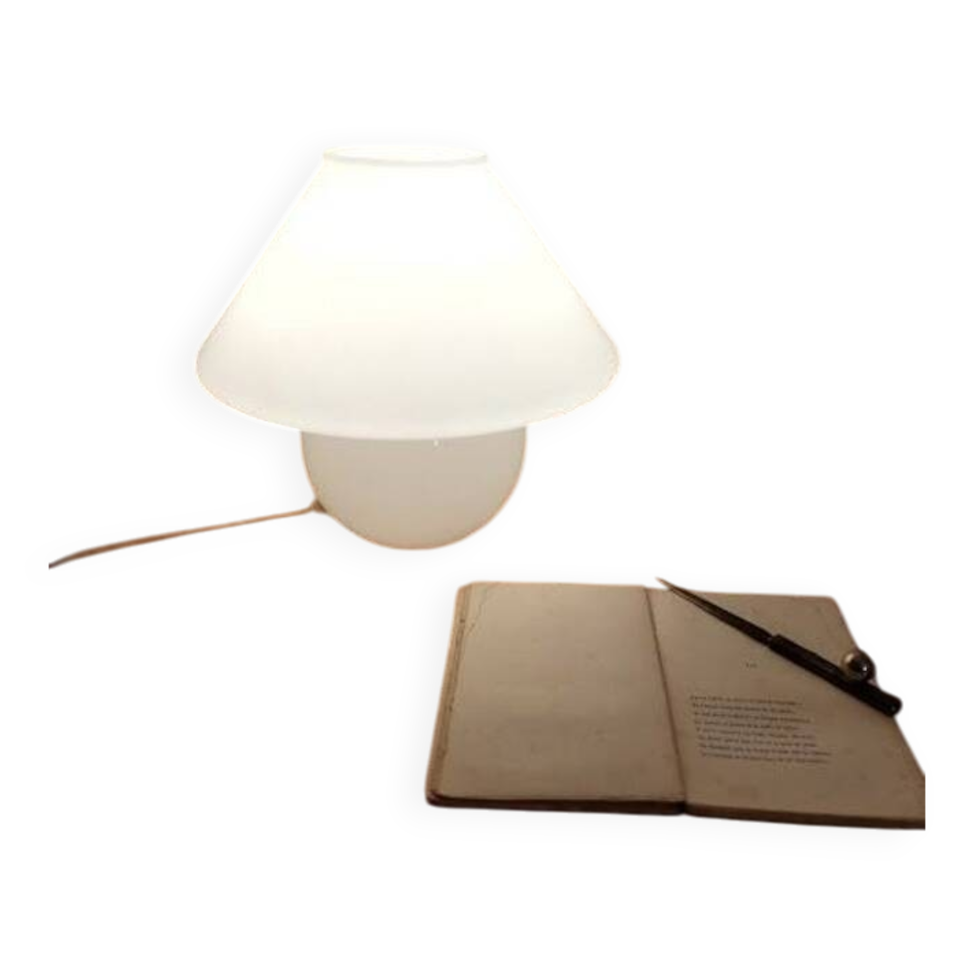 Vintage white opaline glass lamp