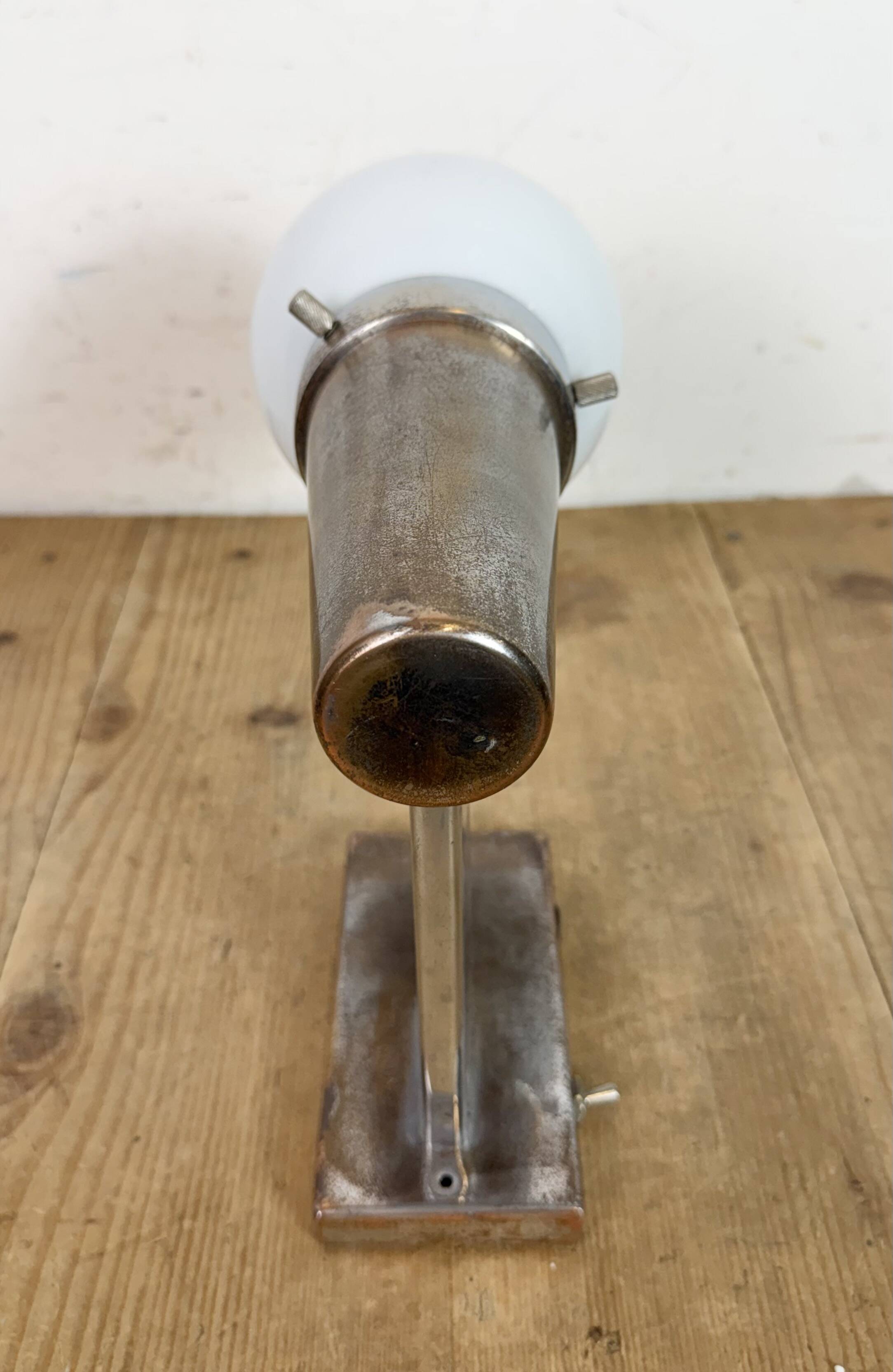 Vintage Art Deco Wall Light with Opal Glass, 1930s