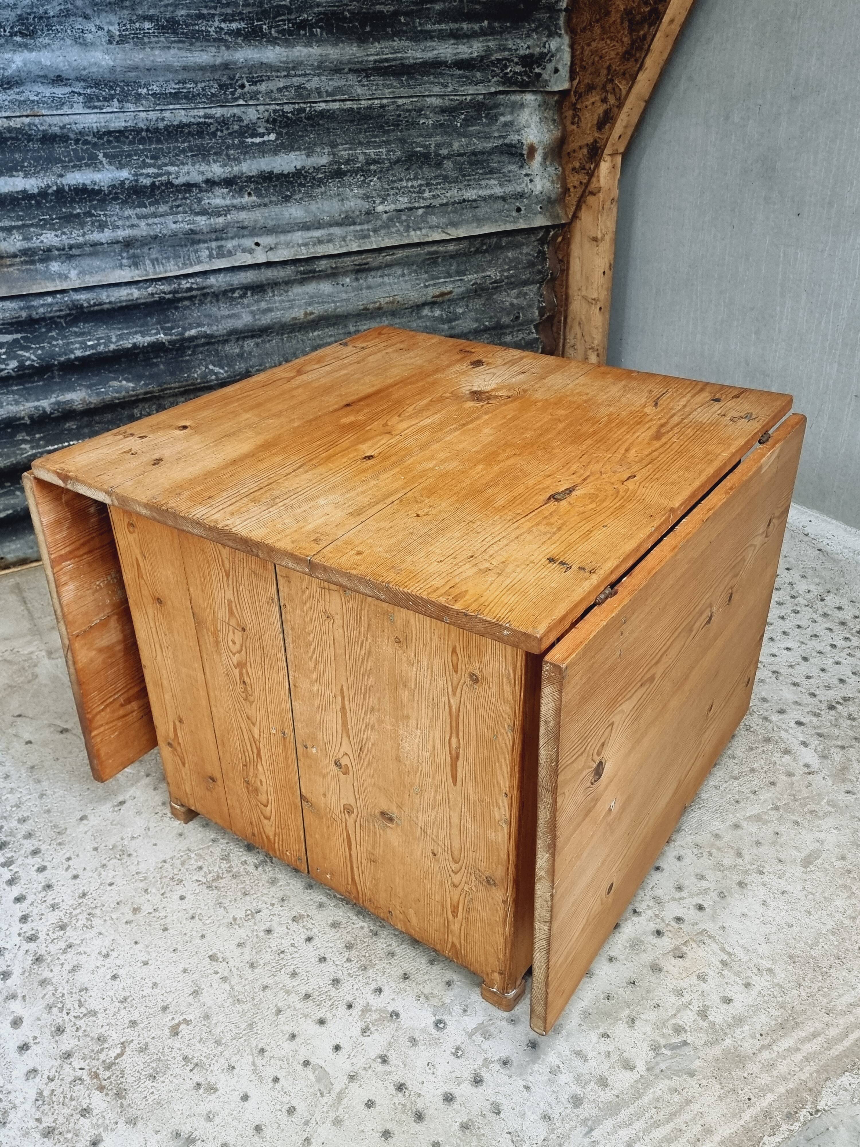 Antique Swedish table folding table with plenty of storage space