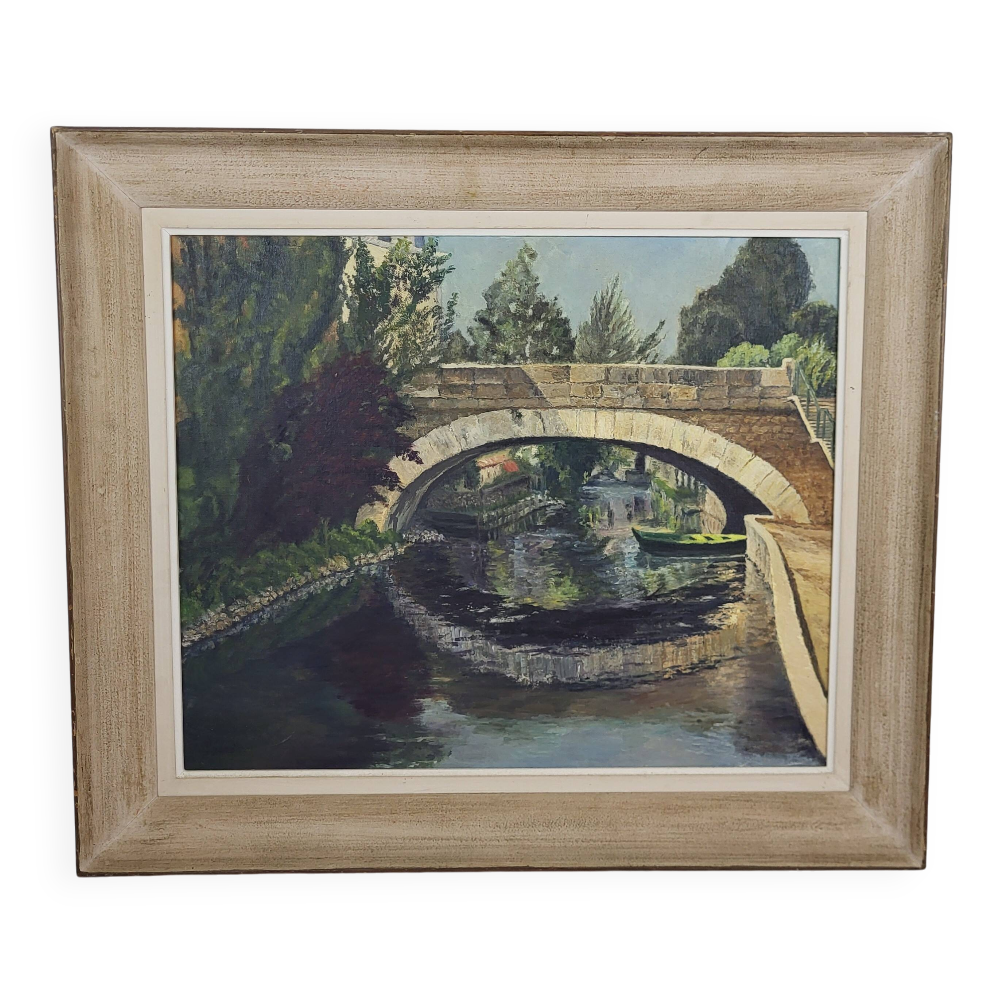 HST painting "Melun - The Almont bridge"