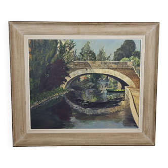 HST painting "Melun - The Almont bridge"