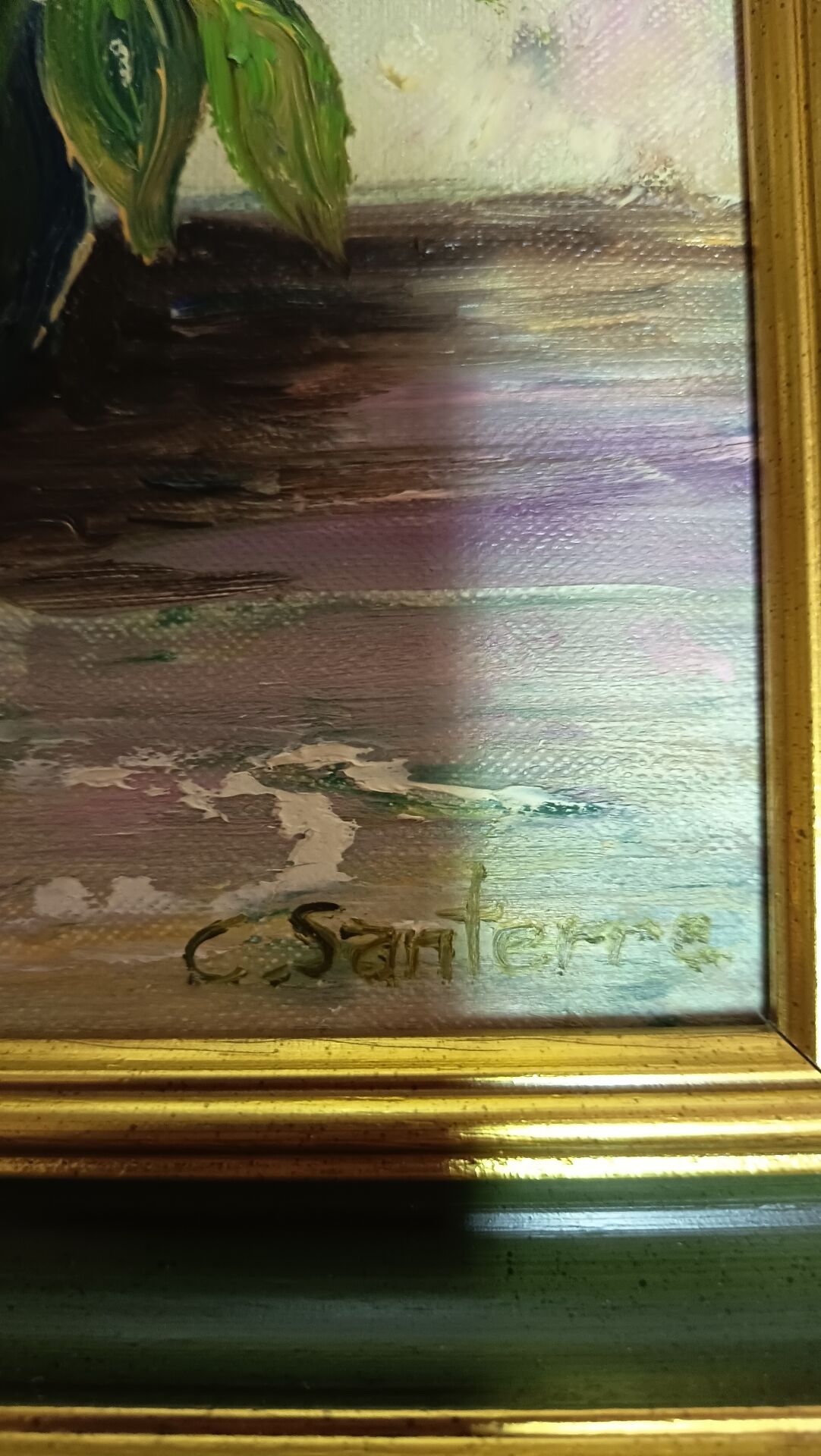Tableau floral huile signé
