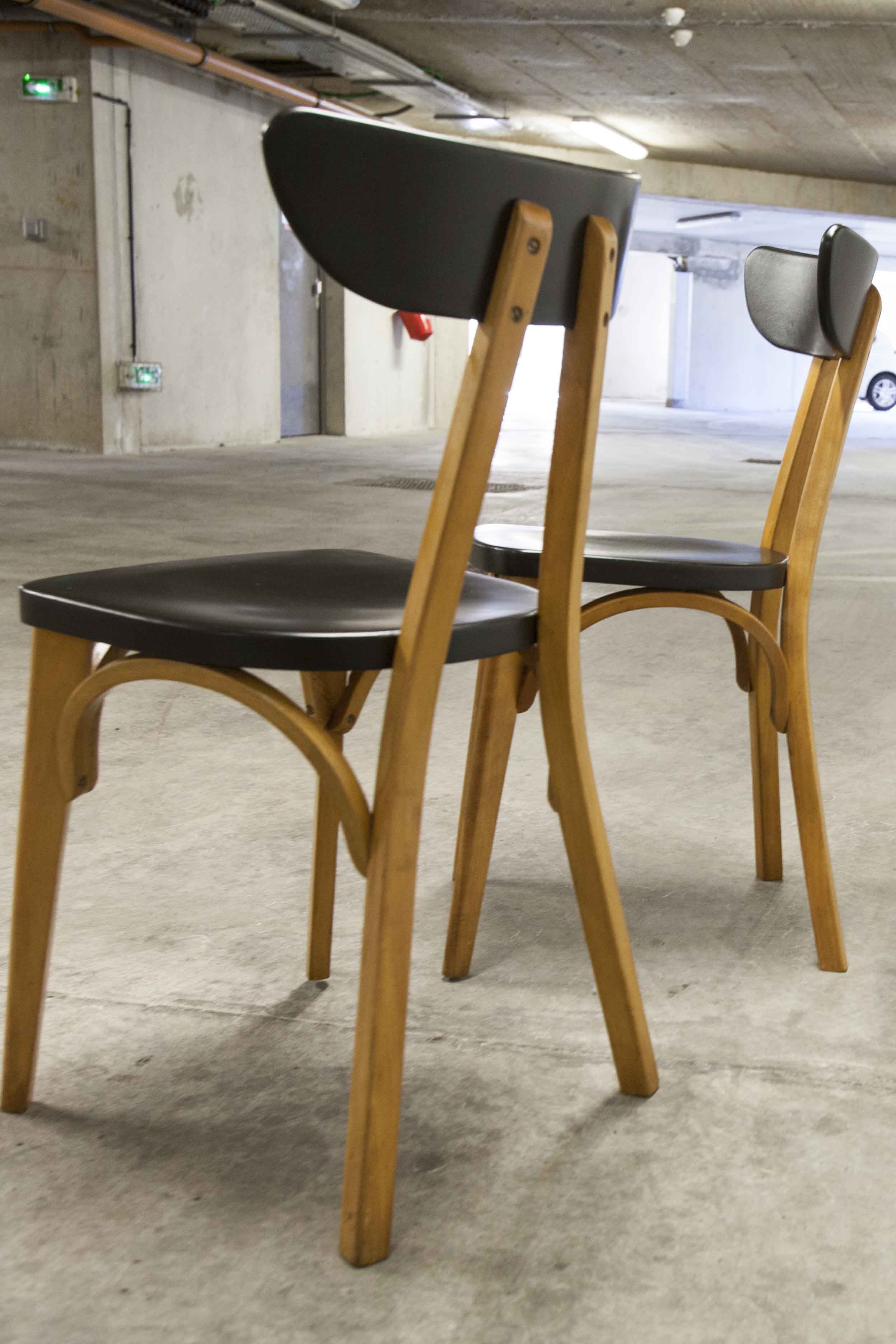 Set of 6 restored Luterma "banana" chairs