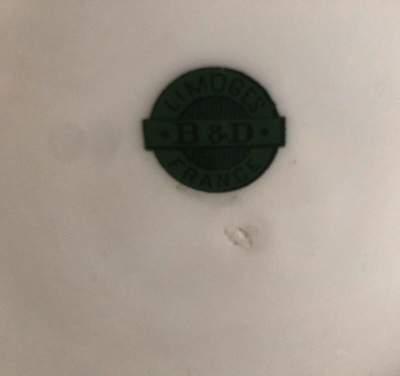 6 flat flowery plates in Limoges porcelain