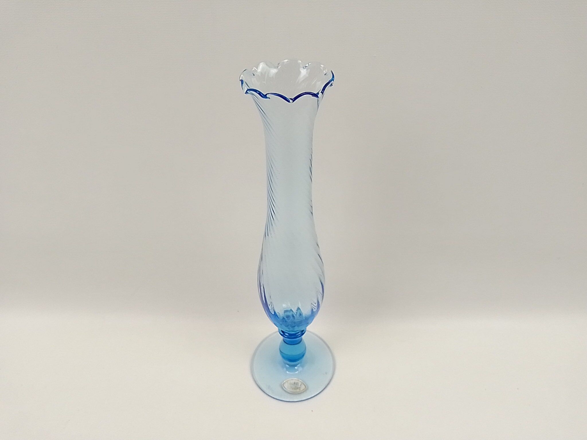 Blue blown glass soliflore 24cm