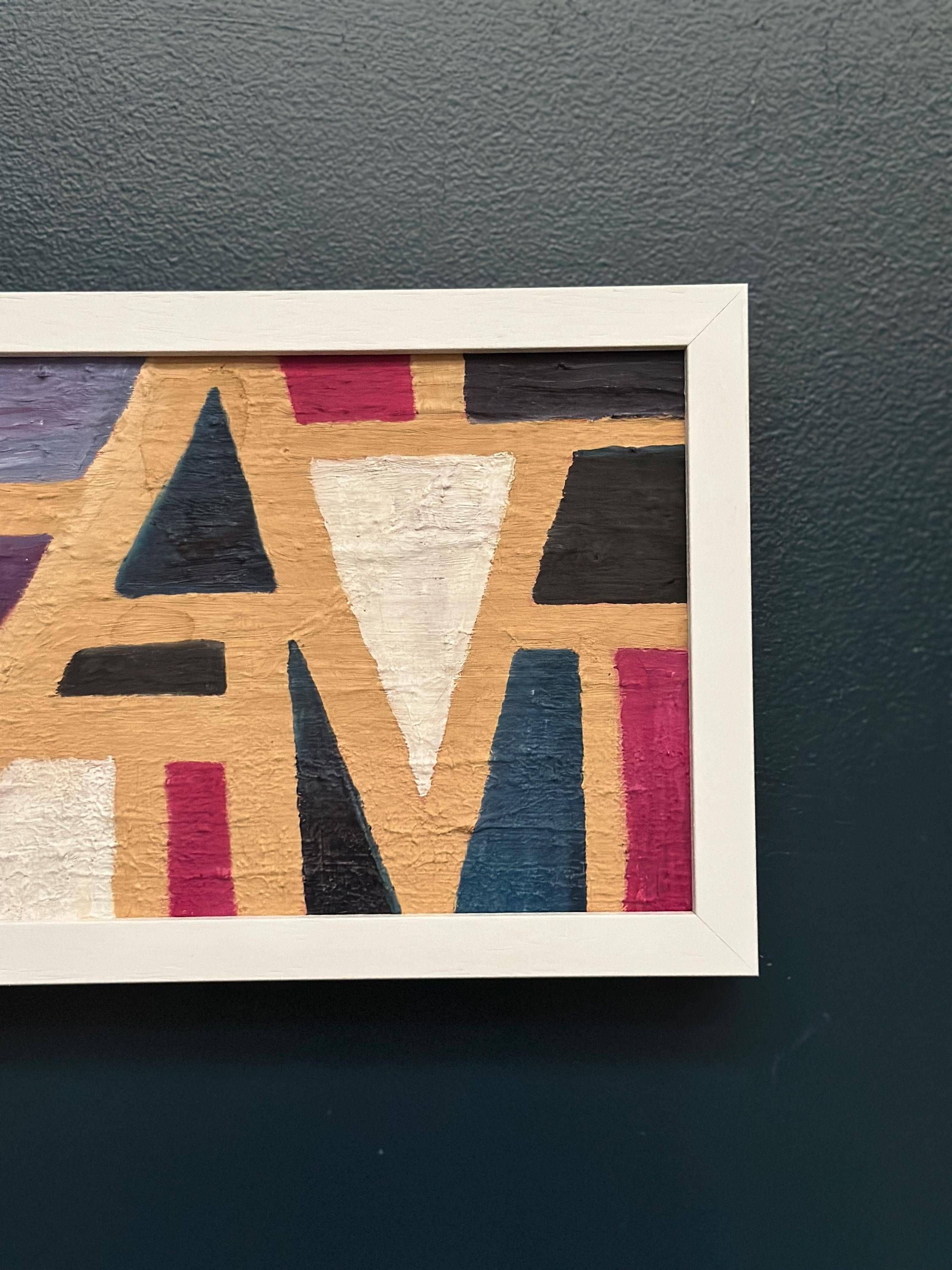 Swedish Oil on Canvas on Board – “Geometric Abstract” by C.A. Ekvall