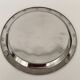 Plat de service rond en métal argenté vintage moderniste