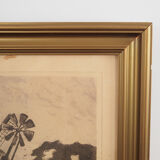 Peinture « The Windmill », design scandinave, années 1970