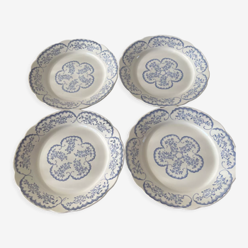 4 assiettes plates anciennes