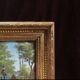 Antique oil painting, french barbizon school, wooden frame