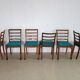 Ensemble de 6 chaises à manger danoises 1960