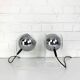 Pair of space age chrome plexiglass sphere table lamps from the 70s