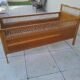 Lit bébé vintage bois et rotin année 60 enfant