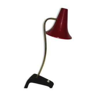 Lampe Luminalite en métal rouge, années 50