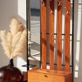 Vestiaire d’entrée vintage – Meuble à patères, miroir et rangements