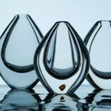 Crystal Lucid Drop Glass Vases by Sven Palmqvist for Orrefors, Sweden, 1950s, set of 3