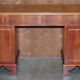 Vintage walnut desk with a leather top and two drawers.