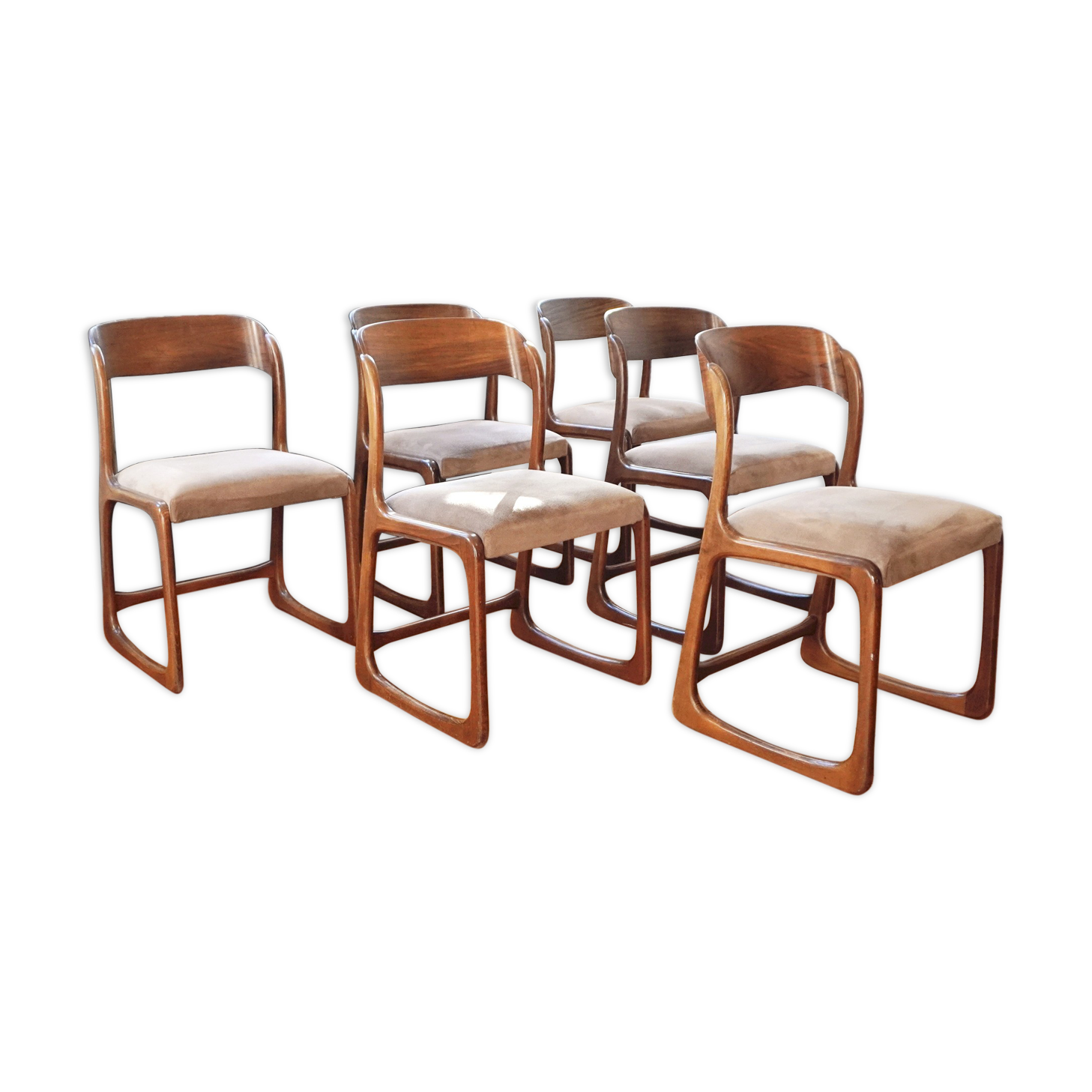 Suite of 6 Baumann sled chairs