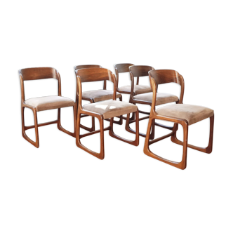 Suite of 6 Baumann sled chairs