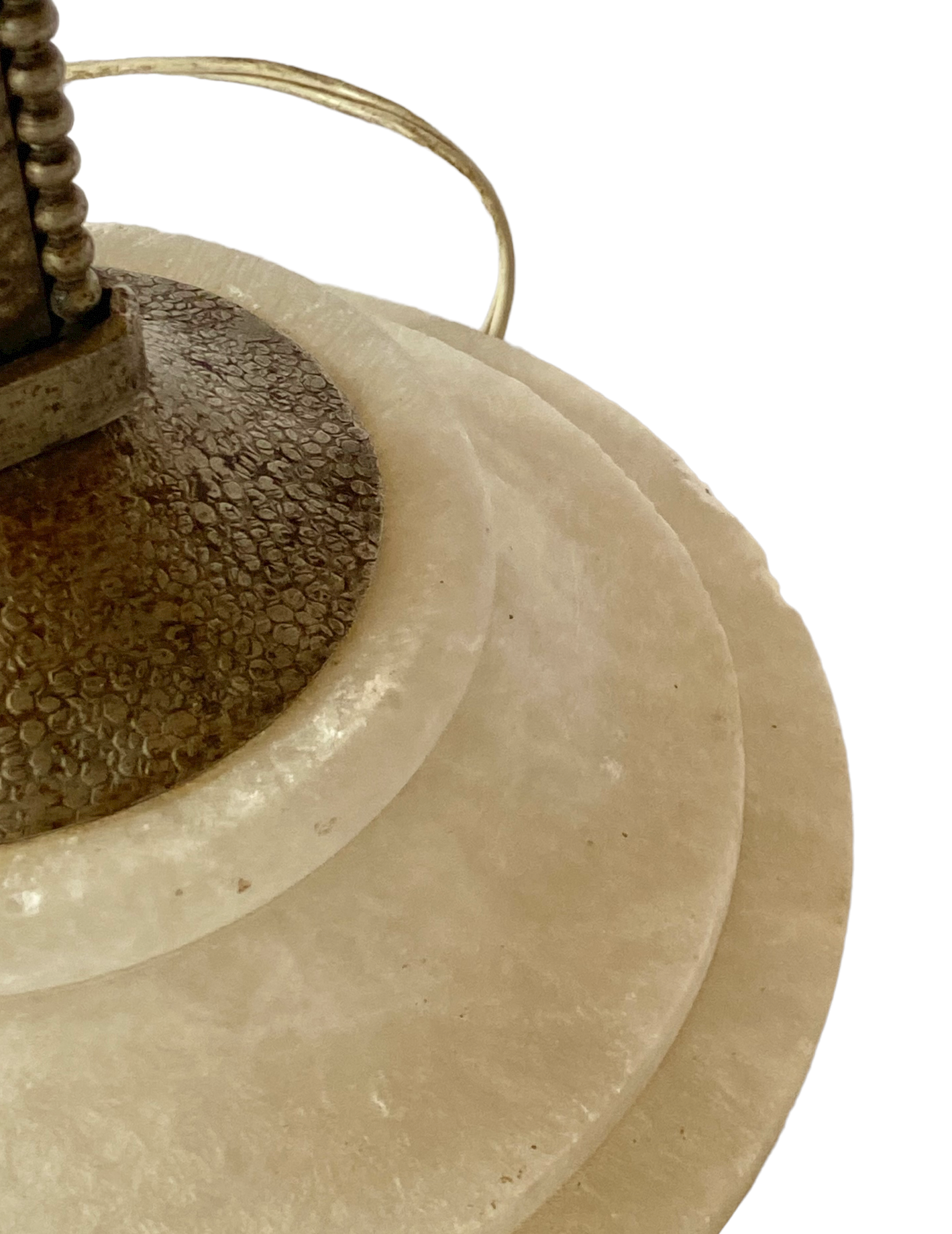 Monumental art deco pink table lamp, Muller frères Luneville, France, ca 1920s