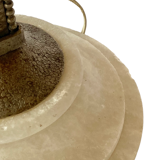 Monumental art deco pink table lamp, Muller frères Luneville, France, ca 1920s