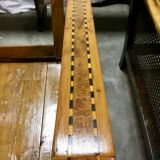Vintage wooden veranda armchairs with inlaid marquetry 1930s