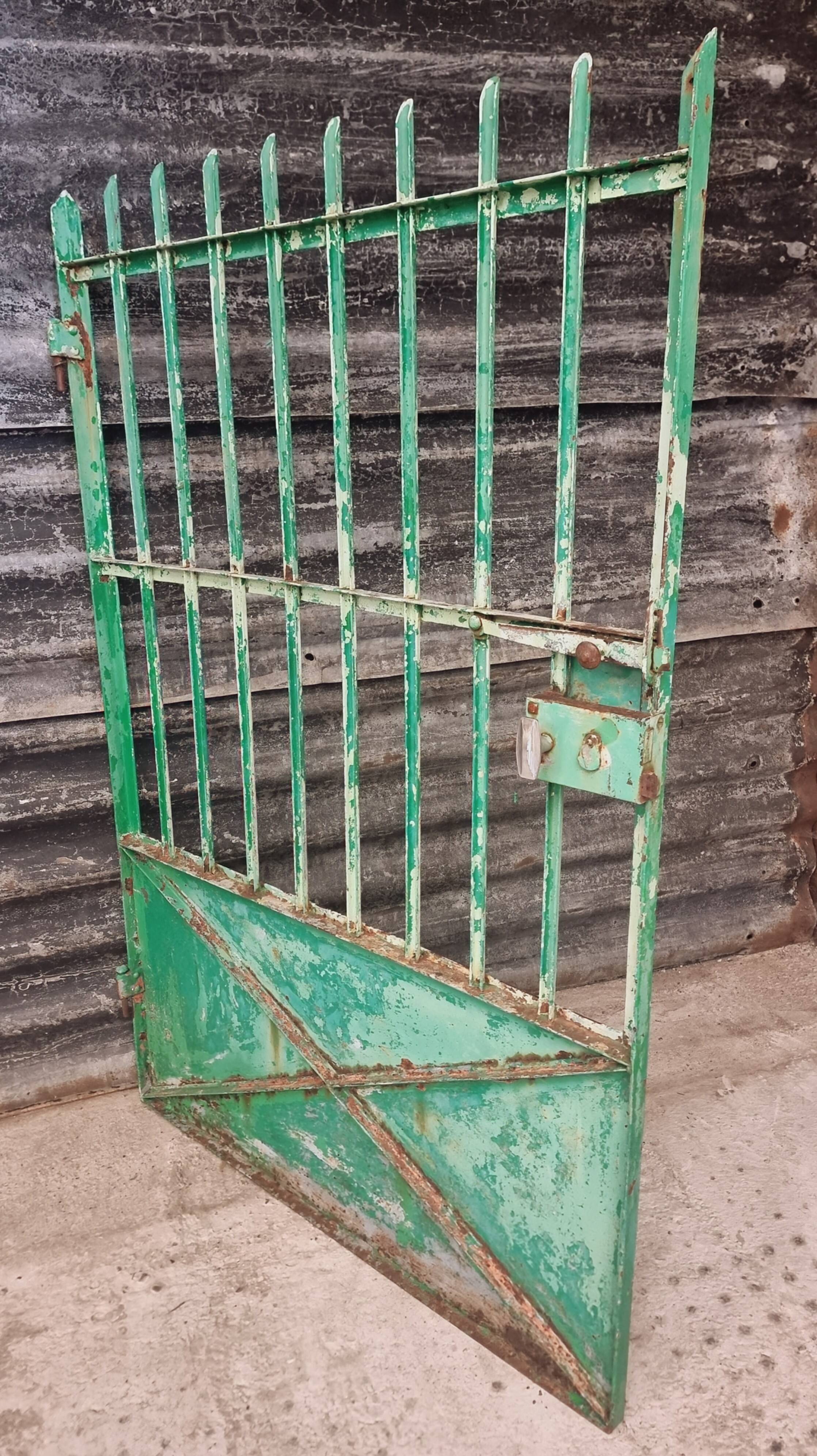 Antique garden gate iron door green 100x150cm