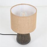 Handmade Søholm ceramic table lamp with jute lampshade / Danish Design