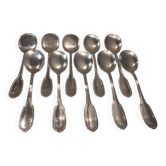 10 pelles à glace métal argenté orfèvre Saglier Frères godrons