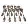 10 silver-plated metal ice scoops, silversmith Saglier Frères, gadroons
