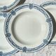 5 Deep plates in blue ironstone Salins, Arbois Ennege model