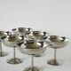 Ensemble de 6 coupes en inox à pieds fin, Made in France, Design, 1970