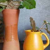 Vase "Diabolo" de potier en terre cuite vernissée vintage