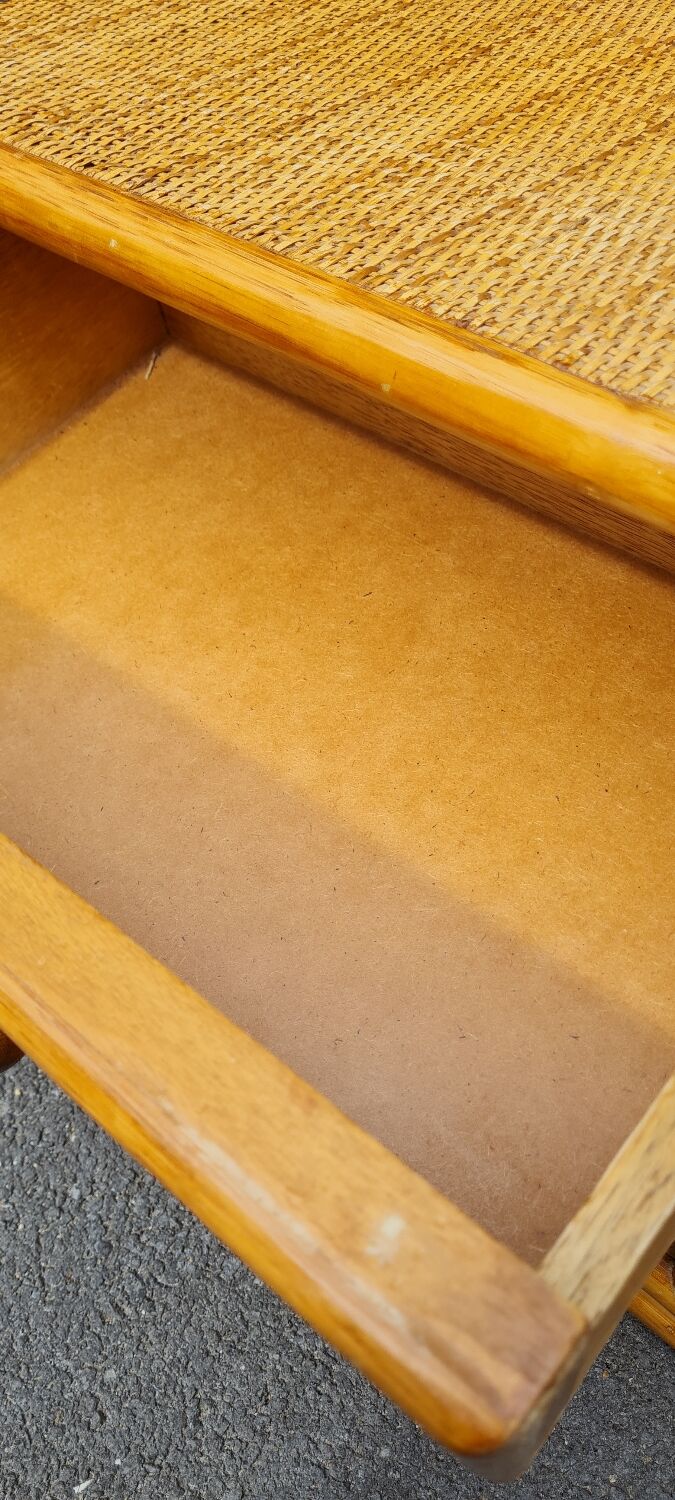 Vintage rattan bedside