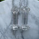 Set of 12 vintage glass knife rests in clear moulded glass.