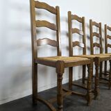 Set of 4 rush-seated chairs