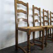 Set of 4 rush-seated chairs
