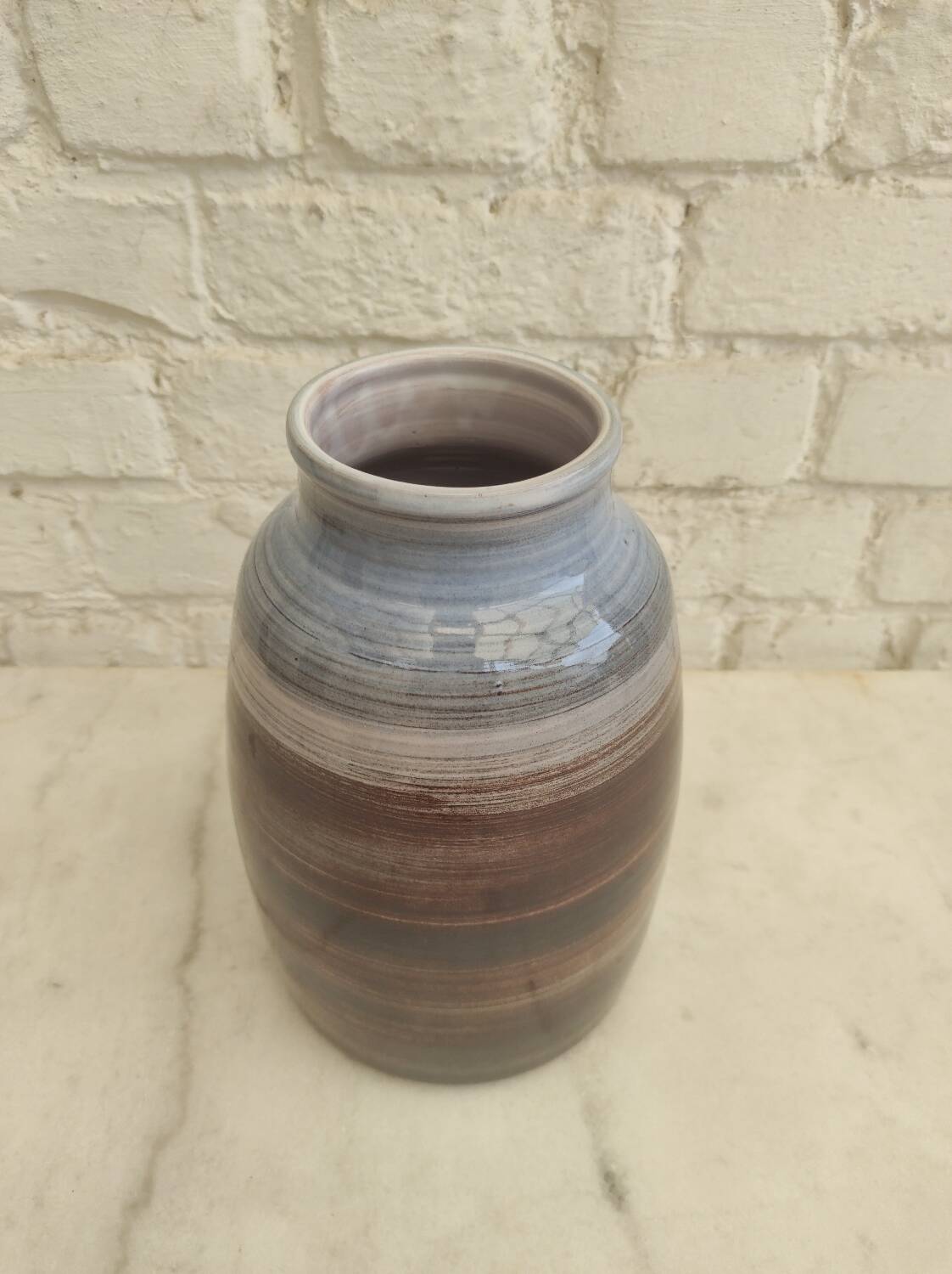 Artisanal stoneware vase Signed