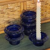 Navy blue candle holders