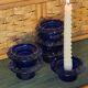 Navy blue candle holders