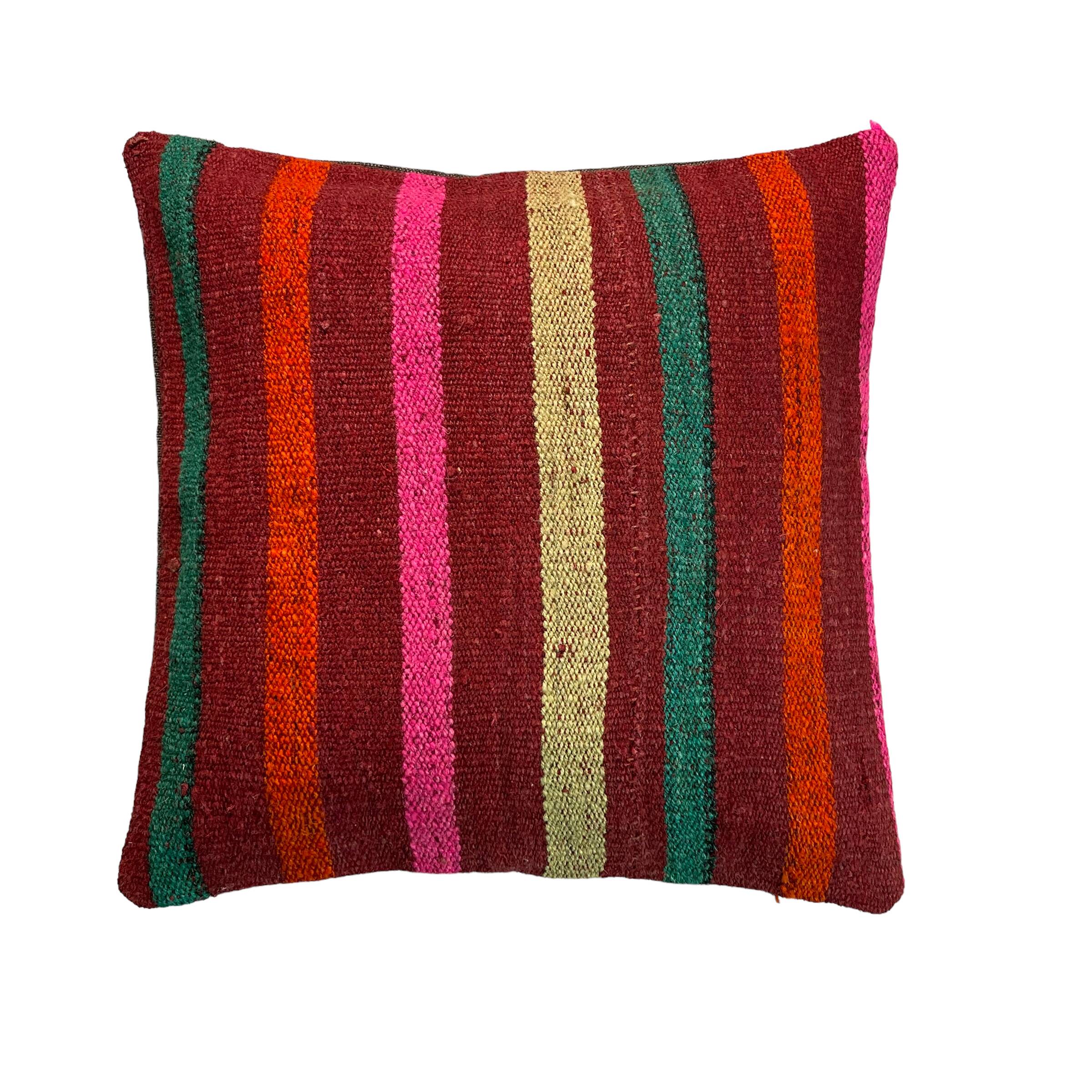 Vintage turkish kilim cushion cover , 40 x 40 cm