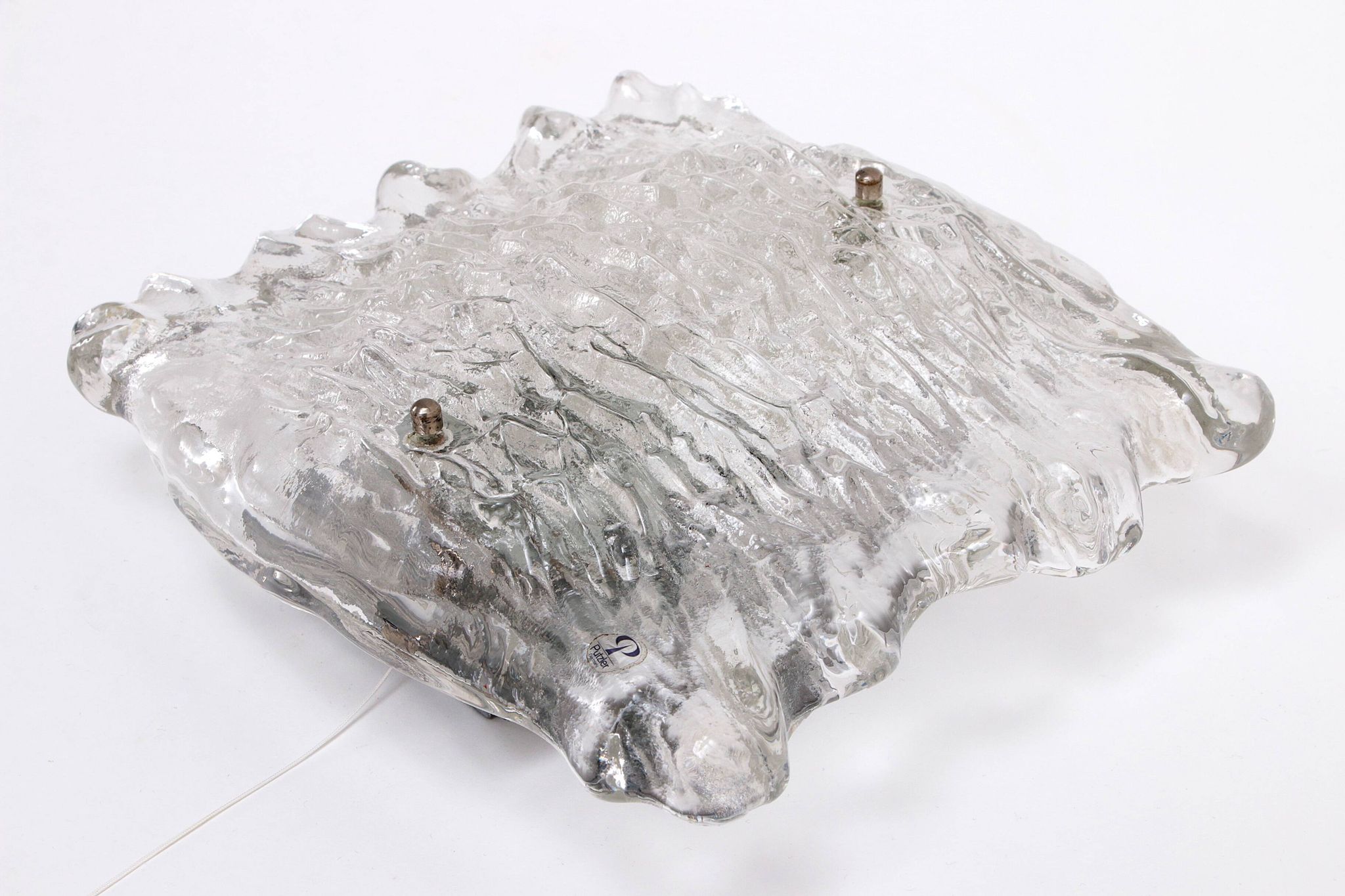 Large wall lamp Peil & Putzler ice glass, 1960 Germany