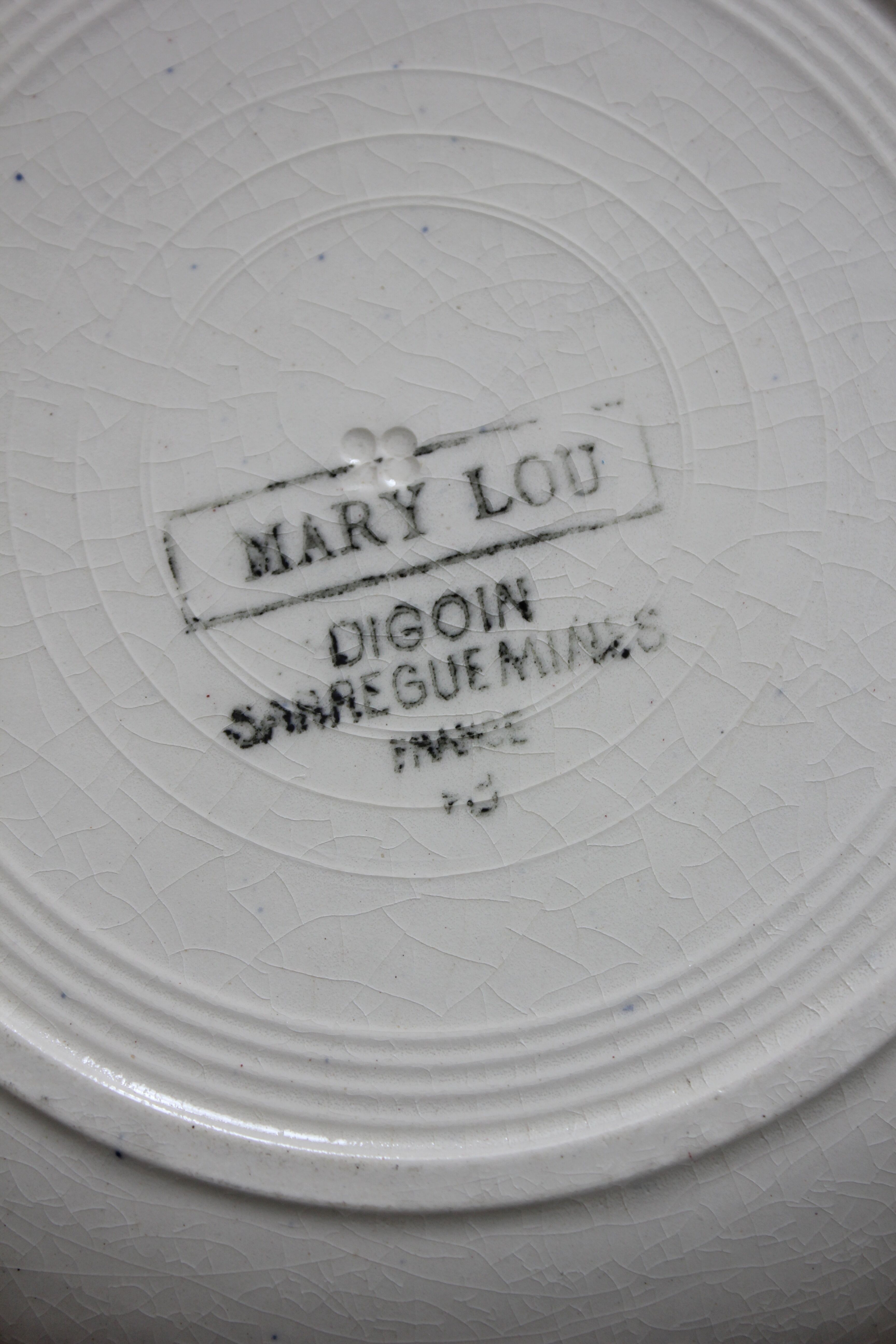 7 floral hollow plates "Mary Lou" Digoin Sarreguemines vintage