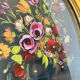Painting of Flower arrangement in Oval Frame gilded wood measurements 29 cm x 23 cm CONVEX glass