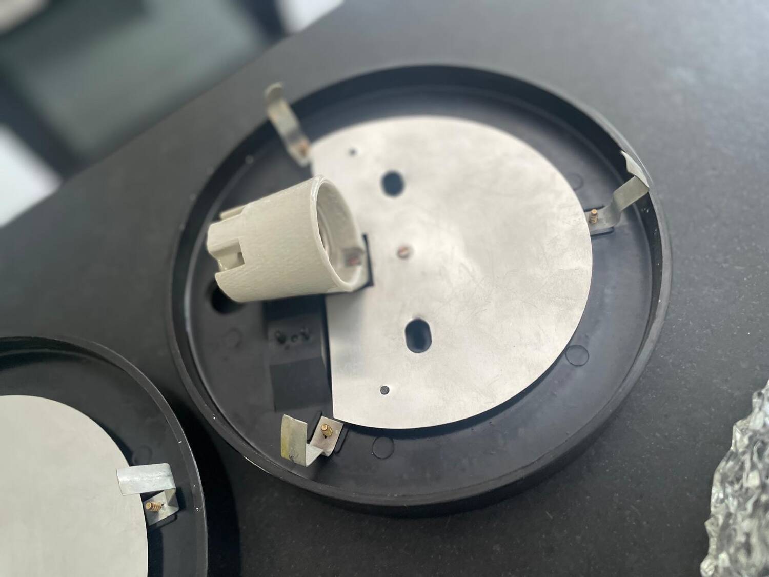 Pair of RZB molded glass ceiling lights, 1960s. Germany