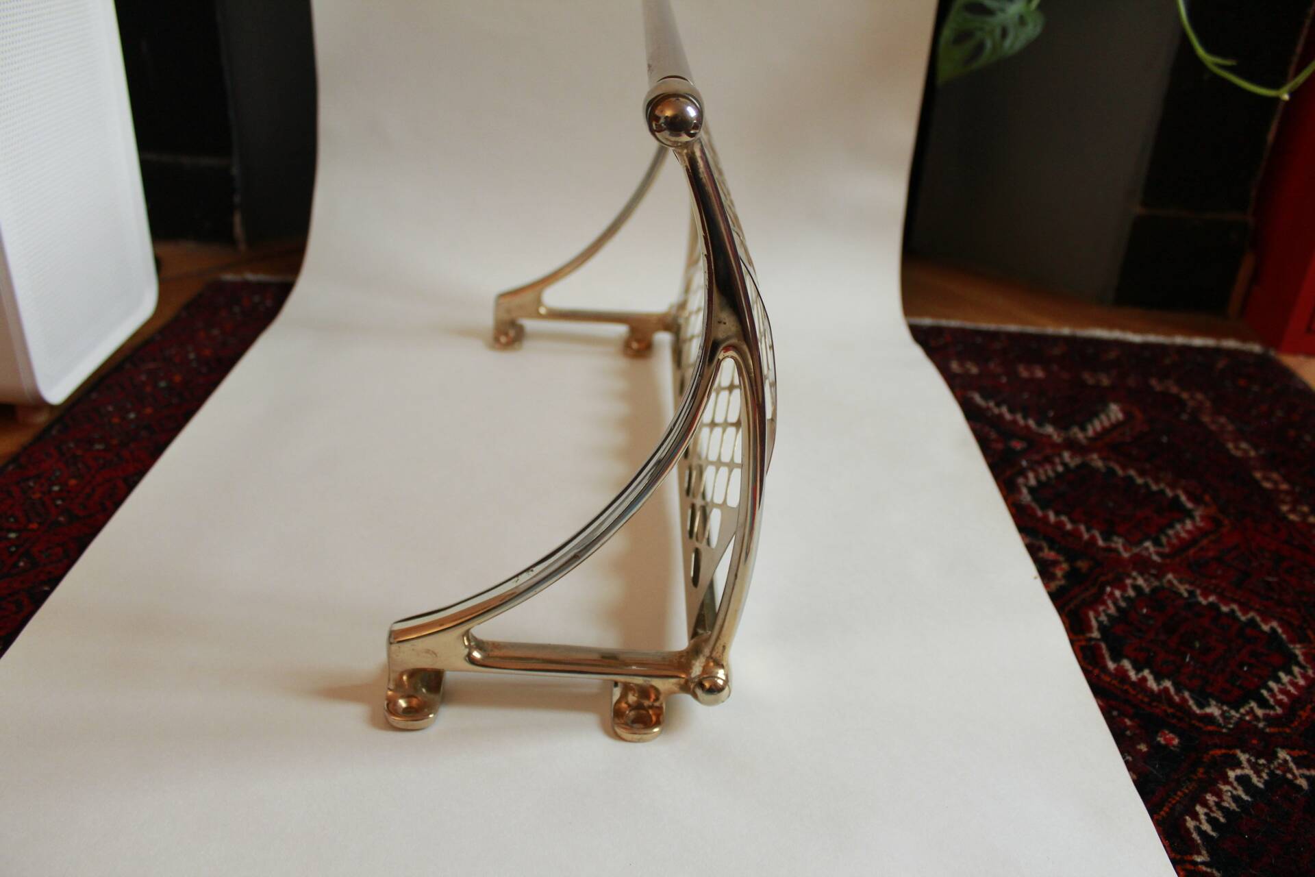 Old brass train luggage rack